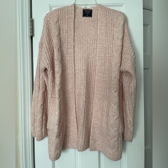 Abercrombie & Fitch Women’s Medium Light Pink Open-Front Cardigan - Picture 1 of 6